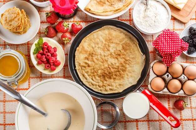 Ингредиенты для вкусных блинчиков на воде