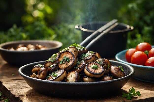Салат с маринованными шампиньонами и овощами