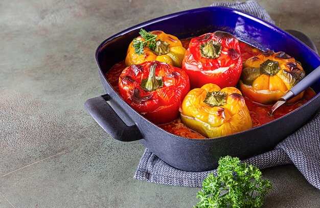 Подбор ингредиентов для фаршированных перцев