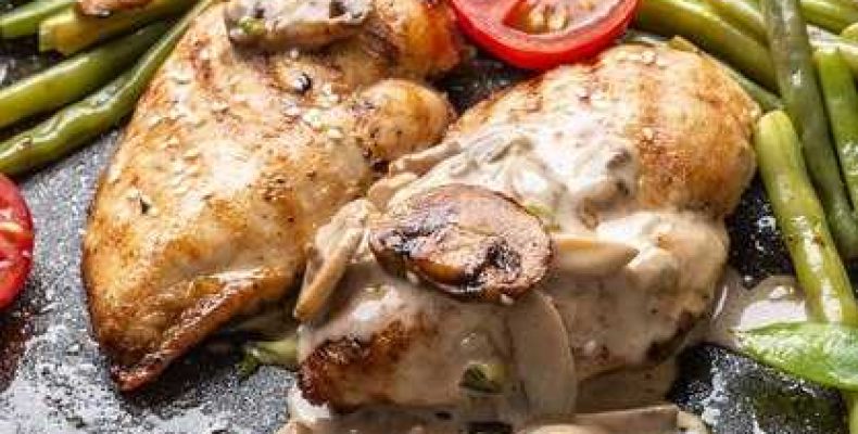 Рецепт курицы с шампиньонами на сковороде со сметаной с пошаговыми фото