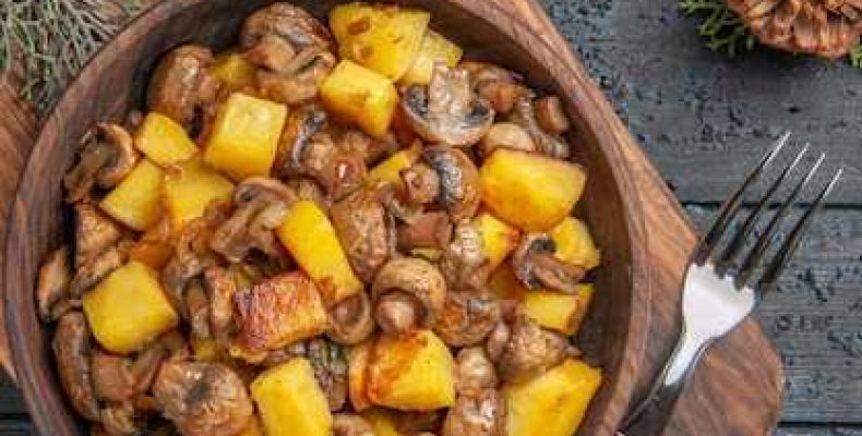 Вкусный рецепт запечённой картошки с грибами в духовке с простыми шагами